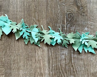 Spring Leaves Garland // Leaf Garland // Felt Leaves // Spring Garland // Spring Foliage // Spring Decor // Easter Decor // Easter Garland