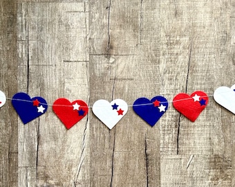 Home of the Brave Garland // Patriotic Garland // Patriotic Banner // July 4th Decor // Patriotic Decor // Red, White and Blue Decor //