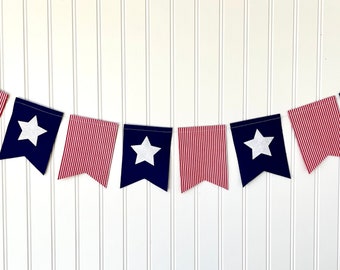 Patriotic Pennant Banner // Red White and Blue Pennant Banner // 4th of July Pennant Banner // July 4th Pennant Banner // 4th of July Decor