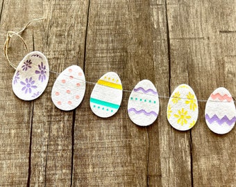 Mini Easter Egg Garland // Easter Egg Garland // Easter Eggs // Easter Decor // Spring Decor // Spring Garland // Felt Easter Eggs //