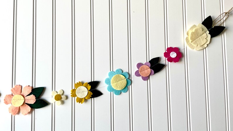 Spring Floral Garland // Spring Flower Garland // Spring Flowers // Felt Flowers // Easter Garland // Spring Garland // Easter Decor // image 7