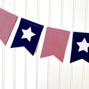 Patriotic Pennant Banner // Red White and Blue Pennant Banner // 4th of ...