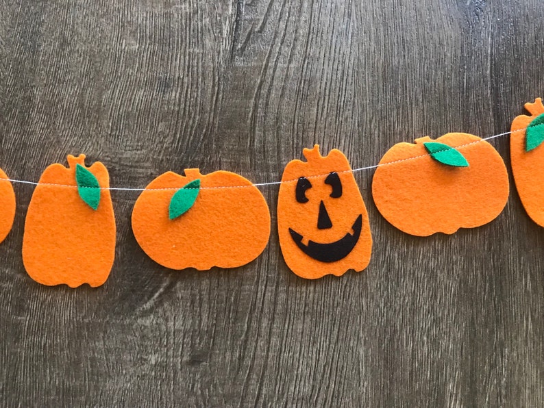 Jack O Lantern Garland // Pumpkin Garland // Pumpkin Banner // Etsy
