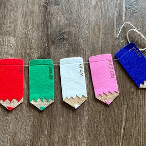 Colored Pencil Garland // Back to School Garland // Classroom Garland // Back to School Decor // First Day of School // Teacher Gift // bild 3