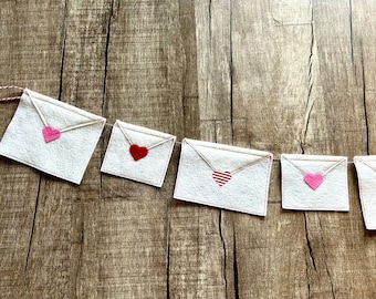 Love Letters Garland // Love Letters // Love Notes // Felt Envelopes // Valentines Day Decor // Envelope Garland // Valentines Decor //