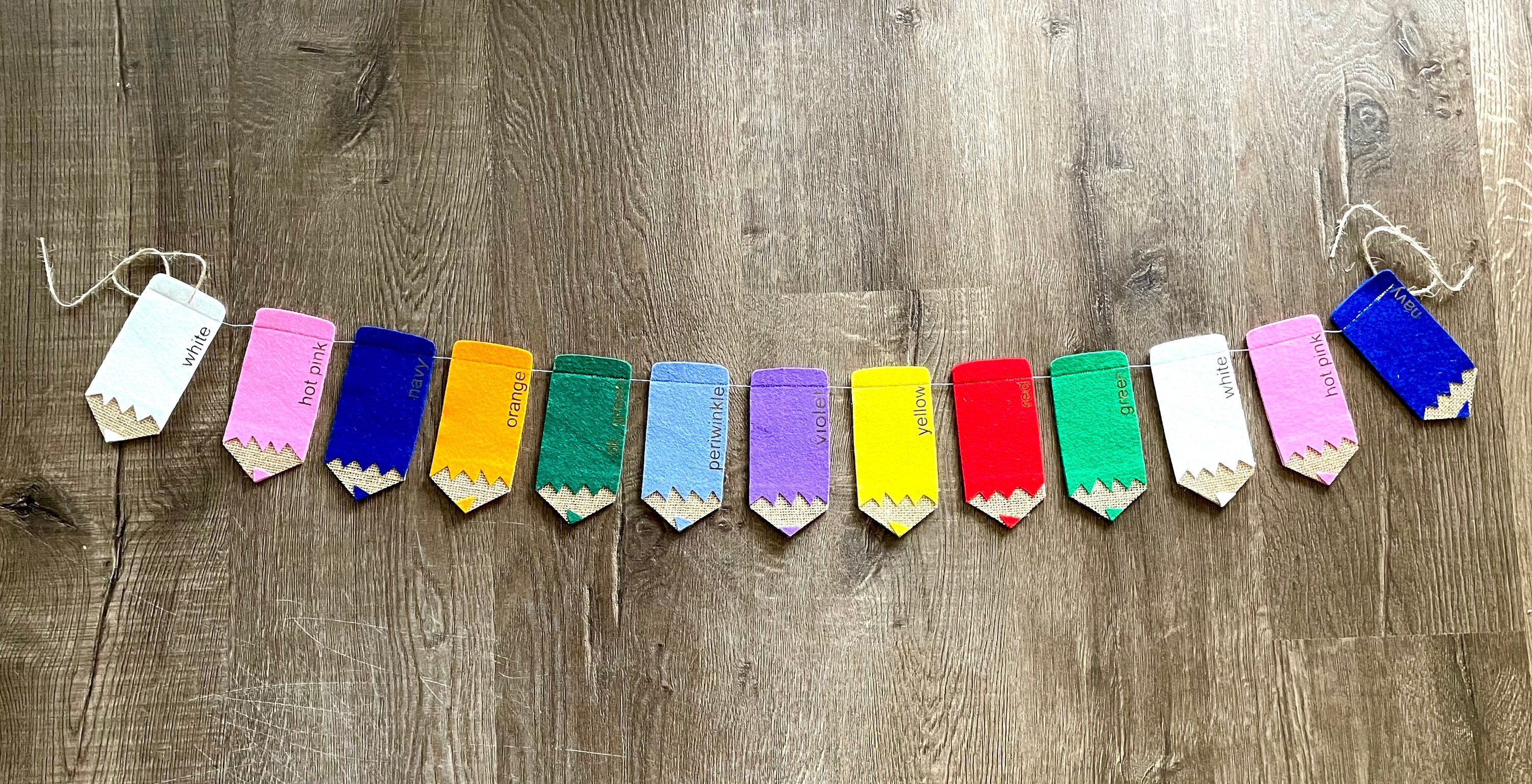 Colored Pencil Garland // Back to School Garland // Classroom Etsy