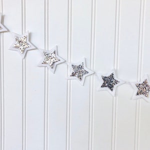 Christmas Star Garland // Star Garland // White Star Garland // Glitter Star Garland // Christmas Decor // Christmas Garland // image 6