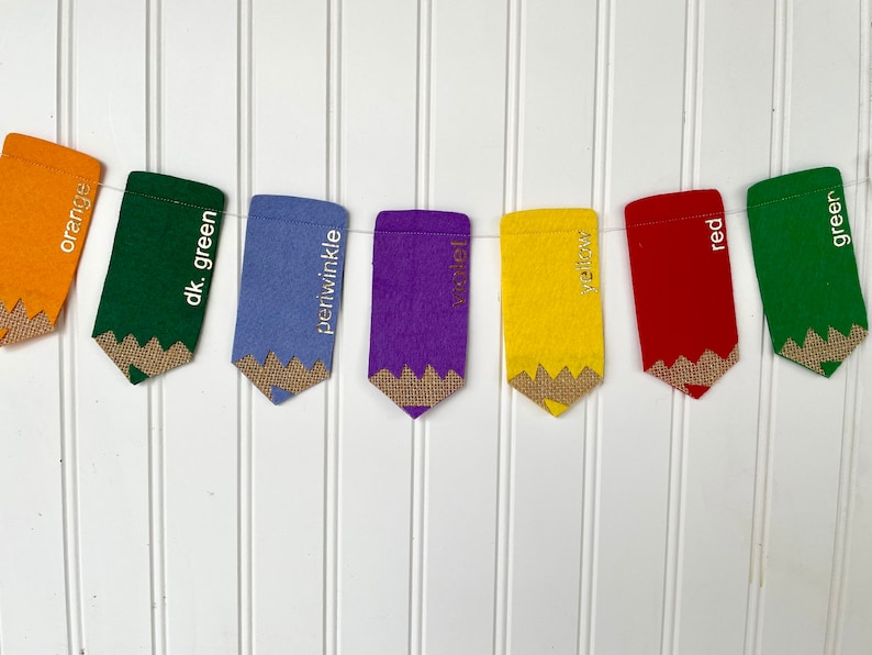 Colored Pencil Garland // Back to School Garland // Classroom Garland // Back to School Decor // First Day of School // Teacher Gift // bild 7