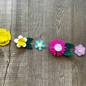 Spring Floral Garland // Spring Flower Garland // Spring Flowers // Felt Flowers // Easter Garland // Spring Garland // Easter Decor // image 2