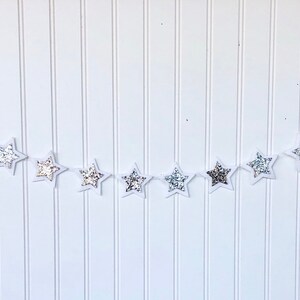 Christmas Star Garland // Star Garland // White Star Garland // Glitter Star Garland // Christmas Decor // Christmas Garland // image 4