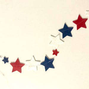 Confetti Star Garland // Mini Star Garland // Red, White and Blue Garland // 4th of July Garland // 4th of July Banner // Red White and Blue image 5
