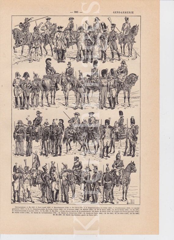 French Gendarmerie Police Uniforms History 1500 1875 Signed Etsy