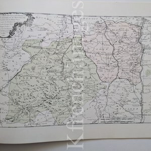 Mappa del 1771 di Lyonnais, Auvergne, Francia, stampa degli anni '80 dopo l'originale del XVIII secolo di Desnos