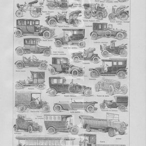 1920's french vintage original print car automobile history Panhard Torpedo Landaulet