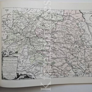 1771 Karte von Isle de France und Champagne, Frankreich, 1980er Jahre Druck nach dem 18. Jahrhundert Original von Desnos