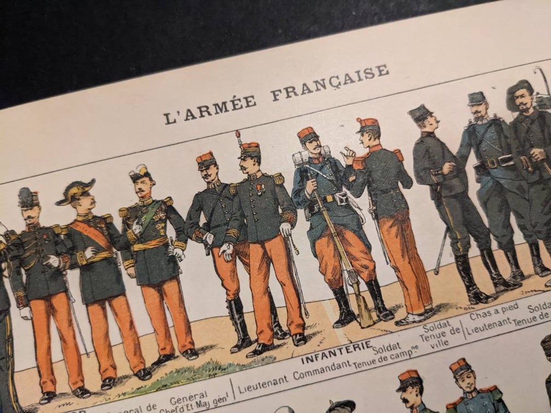 1920 French Army Military Soldier Uniforms Vintage Original