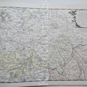 Mappa del 1771 di Poitou, Berri, Bourbonnois, Nivernois, Francia, stampa degli anni '80 dopo l'originale del XVIII secolo di Desnos