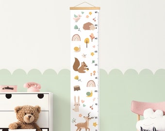 Bambi Growth Chart, woodland Growth Chart, Canvas Height Chart, kids height chart, bambi room, animals Growth Chart, Kids Room Decor