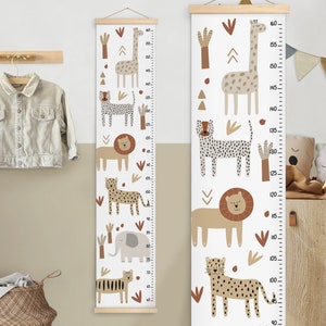 Safari Wachstumskarte, Dschungel Wachstumskarte, Leinwand Höhenkarte, Dschungel Tiere Höhenkarte, Safari Dekor, Safari Wachstumskarte, KidsDecor