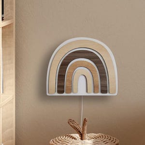 Rainbow Boho Chic night lamp kids, wooden night lamp, Boho theme decor, kids Night Light, kids Birthday Gift, Kids Lamp, Nursery decor
