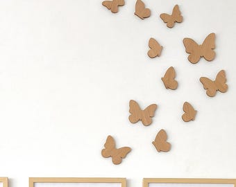 Papillons en bois, décalcomanies de papillons en bois, décoration en bois pour enfants, accessoires en bois pour chambre d'enfants, décoration de chambre d'enfants, art mural pour chambre d'enfants