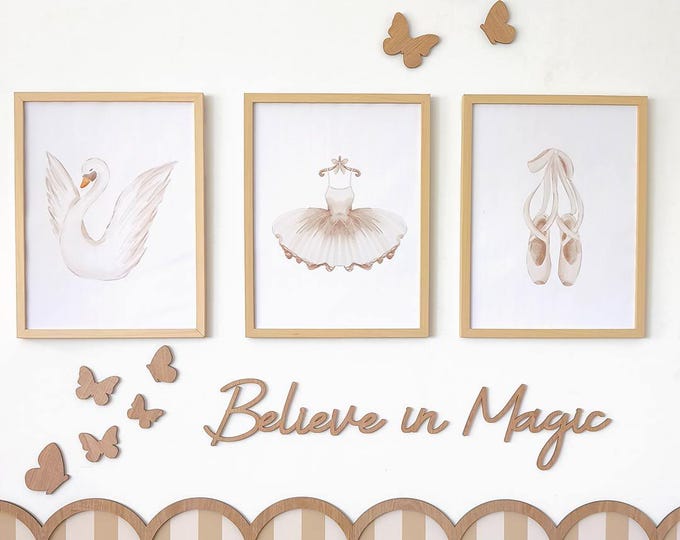 Ballerina posters set printed in canvas, Dance prints, ballerina dancer print, wall decor, girl Room wall art, Kids room prints