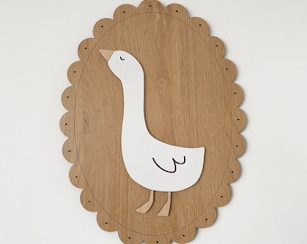 Goose wall decor, goose wall hanging, wooden goose wall art for kids room, Vintage style Nursery, wooden sign for kids, goose decor