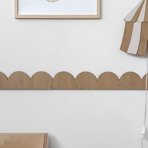 Scalloped Wall Molding wood, wooden wall cornice, chair rail molding shaped scallop, shaped moulding for kids room, scalloped cornice