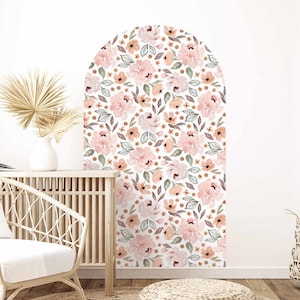 Blumenbogen Aufkleber, Wandaufkleber Bogen, Wandtattoos für Kinderzimmer, Wandaufkleber, Blumenmuster, abnehmbare Tapete, alter Aufkleber