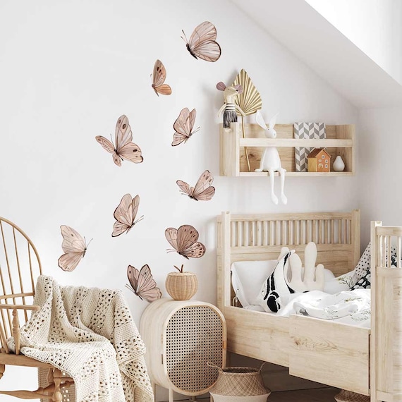 Adesivi Murali Farfalle Per Cameretta - Set 25 Pezzi, Rosa, Decorazione Parete - Foto 5