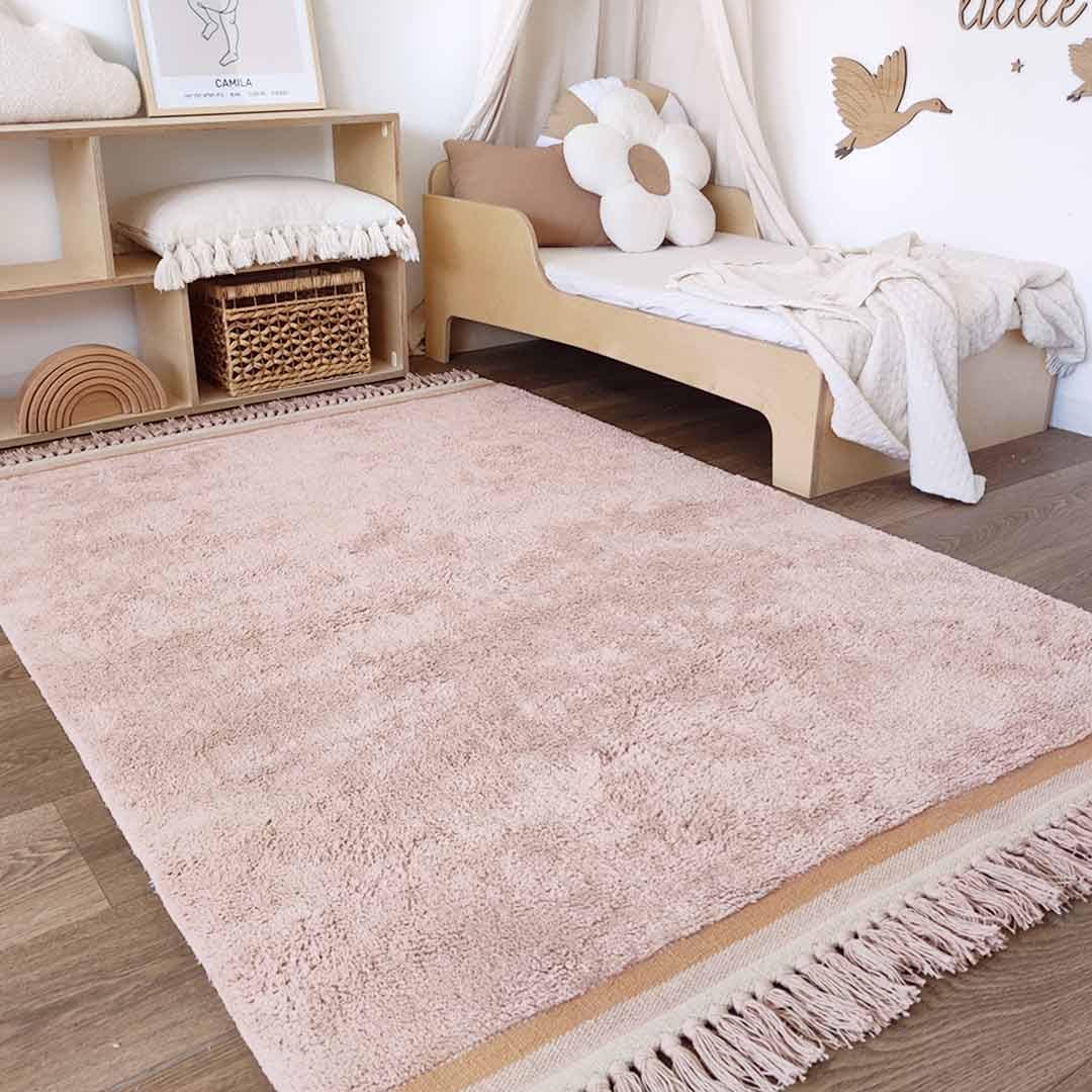 Light Pink Rug , Cotton Rug, Rug for Kids Room, Pink Carpet, Decor ...