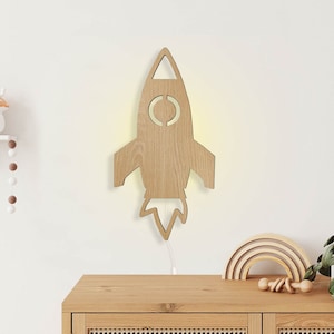 Rocket Night lamp kids, wooden night lamp, Space theme decor, kids Night Light, kids Birthday Gift, Kids Lamp, nursery decor, space lam