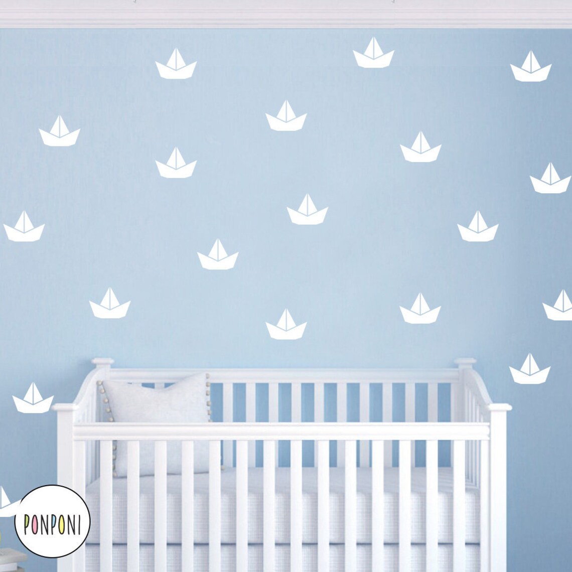 Paper Boat Wall Decals Nautical Wall Decals Sailboat Decals Etsy