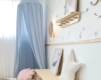 Canopy light blue, Bed canopy, Baby canopy, kids canopy, bed tent, Nursery canopy, Crib canopy 100% cotton