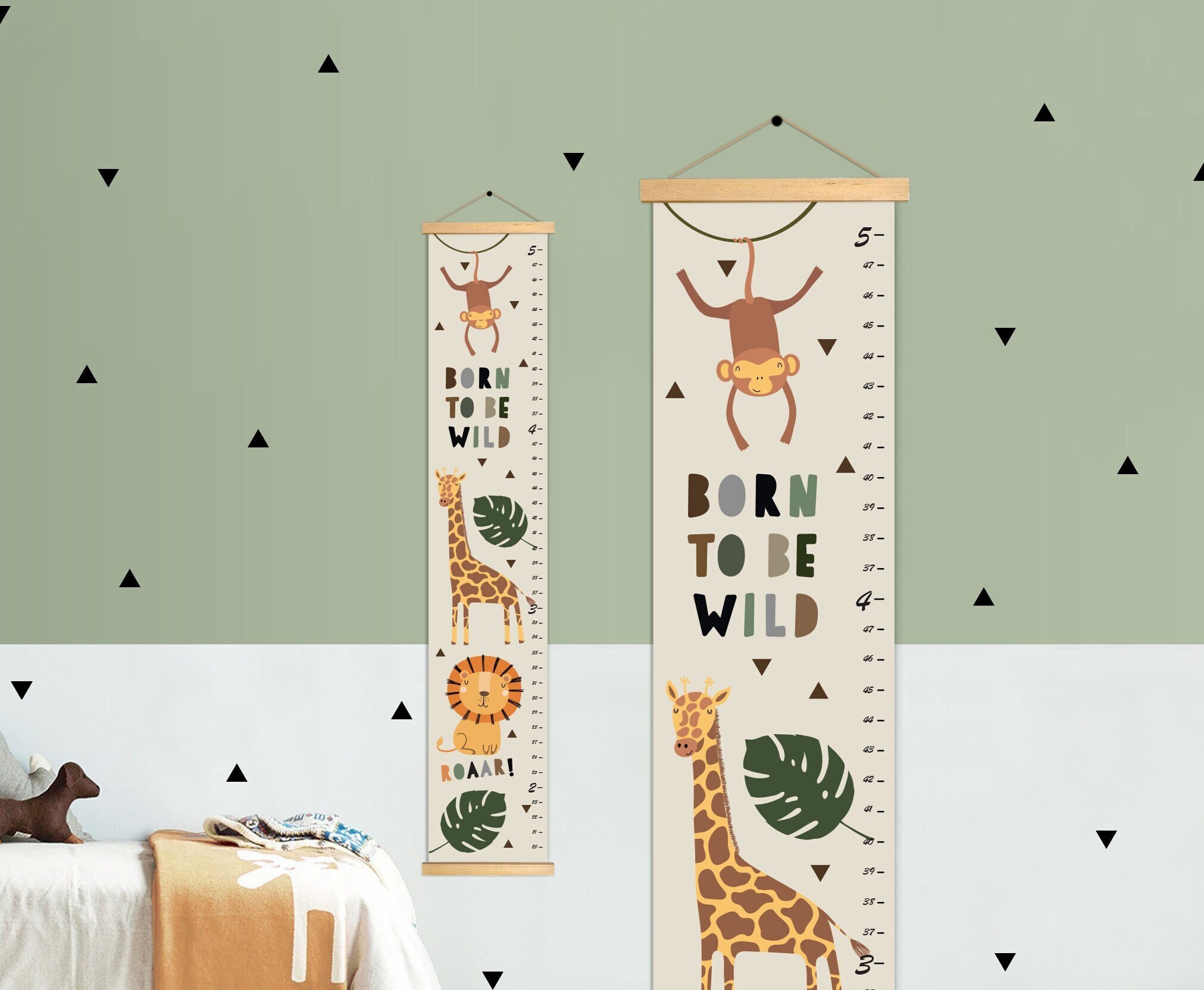 Safari Growth Chart, Jungle Growth Chart, Canvas Height Chart, Jungle Animals Height Chart