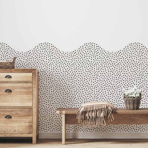 Waves Wallpaper gewellte Punkte, schälen und aufkleben Tapete, gewellte Tapete, halbe Wandtapete, Kinderzimmer Tapete