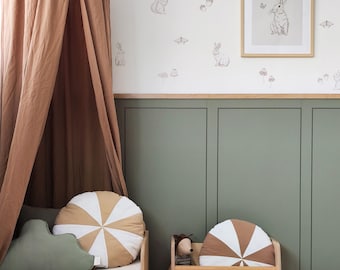 Half Wallpaper panelling, bottom wall wallpaper, peel and stick wallpaper, fabric removable wallpaper, wooden style panel wallpaper
