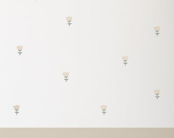 Mini flowers decals, reusable wall decals,  fabric wall stickers, kdis room wall decals, girl room decor, floral wall stickers, botanic