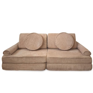 Play sofa MINI Brown, 120cm kids sofa, modular sofa for kids, kids play couch, Coduroy kids sofa, play sofa, kids couch, Ponponi sofa
