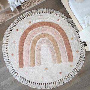 Regenbogen Teppich, rosa brauner Teppich, Teppich für Kinderzimmer, Regenbogenteppich, Regenbogenteppich, Kinderteppich, Kinderteppich, Kinderteppich