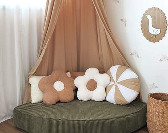 Corner sofa corduroy OLIVE GREEN, kids corner couch, sitting corner foam sofa, corner seat, corner couch, reading corner, Reading nook sofa