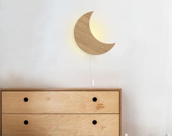 Maan nachtlampje kinderen, houten nachtlampje, boho-thema decor, kindernachtlampje, kinderverjaardagscadeau, kinderlamp, kinderkamerinrichting