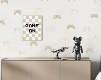 Gaming wall decals - colorful shapes decals, Kids Room Decal, Reusable and Removable Wall Stickers, kids playroom wall stickers