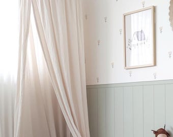 Baldacchino avorio, Baldacchino per letto, Baldacchino per neonati, Baldacchino per bambini, Tenda da letto, Baldacchino per cameretta, Baldacchino per culla 100% cotone