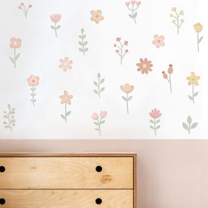 Watercolor flowers decals, flowers wall stickers, removable decals, kids wall stickers, Floral wall decals, nursery decor, flowers stickers