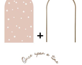 BIG BUNDLE: Once upon a time + daisy arch decal + wooden frame arch 90X150 cm