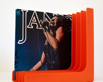Vintage Retro Orange Plastic Record Rack | Holder | Vinyls | LP's | 1970s-1980s era | DECOR Australia | Mod | Space Age Plastics