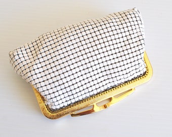 Vintage 1970s-1980s White GLOMESH Purse | Made in Australia by ULTRA MESH | Vintage Coin Purse | Glomesh Purse