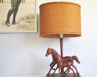 Vintage "Galloping Horses" Table Lamp | Equine | Equestrian | Eclectic Home Decor | 1960s era | Vintage Lamps