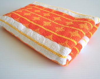 Vintage Retro DICKIES Orange Bath Towel | 1970s era | Cotton | Made in Australia | Retro Bathroom Decor | Bath Towels